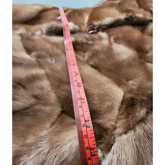 Western Furs Canadian Genuine Mink Fur Coat Stroller Fox Trim Hood VTG Mob Wife - Picture 13 of 16